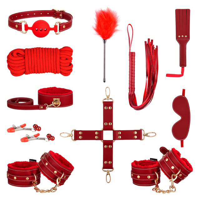 BDSM 11PCS - 11-teiliges Leder-Fesselset