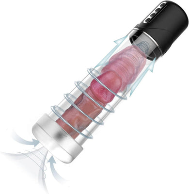 2 IN 1 Elektrische Penispumpen-Masturbationsgerät Stroker mit 7 Saugmodi