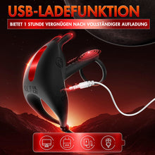 Load image into Gallery viewer, Ring-Vibrator, Sexspielzeug für Paare, Extremer Doppel-Penisring, Hodenring, Sexspielzeug, Silikonring, Kaninchen-Vibrat