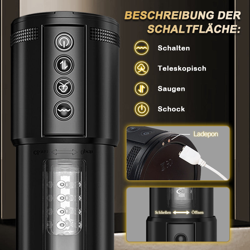 Telescope 5 Stoßen 10 Vibrieren 5 Saugen 3 IN 1 Masturbator für Männer