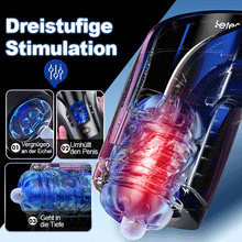 Load image into Gallery viewer, Leten- Thunder fleischiger teleskopischer vibrierender automatischer männlicher Masturbator Blowjob Stroker