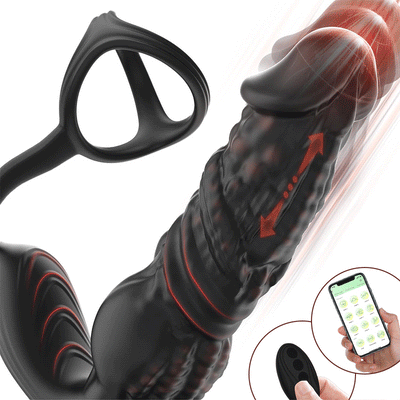 Upgrade des schnell stoßenden 6-in-1-Prostatamassagegeräts mit Fernbedienung und APP