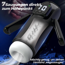 Load image into Gallery viewer, Phantom - 7 Saugungen 7 Vibrationen Doppelgriffe Grobe Granulat-Kanaltextur Männer-Mast