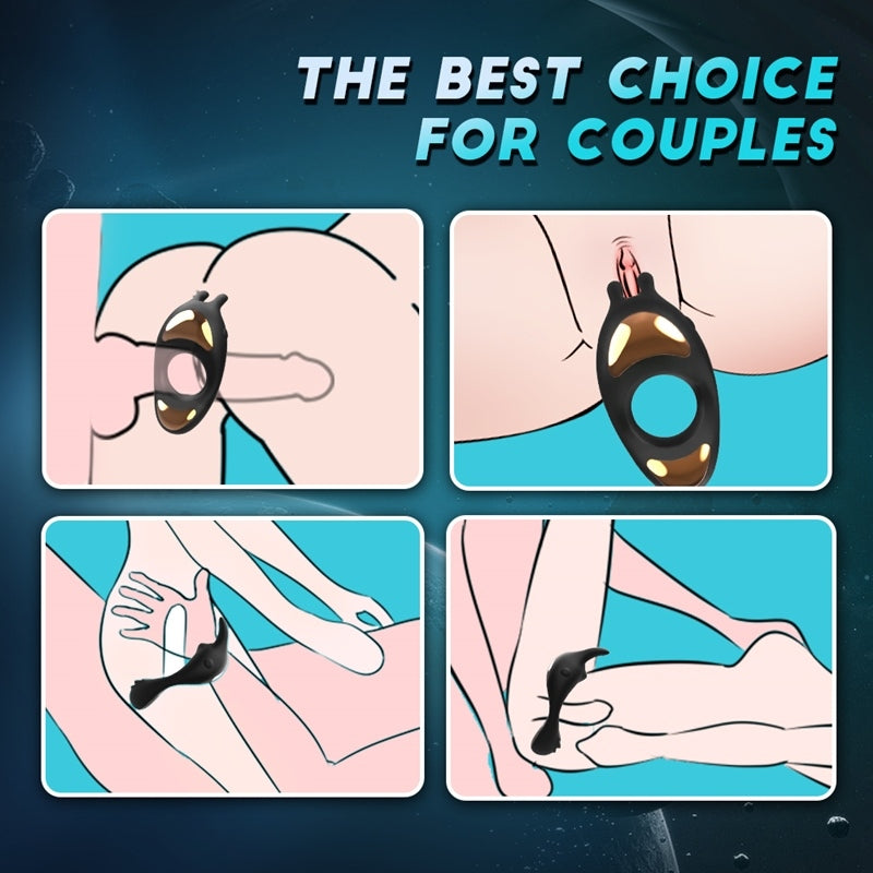 Bunny Hopper——Vibrating Cock Ring with Rabbit Design, Rechargeable Penis Ring Vibrator with 9 Vibration Modes