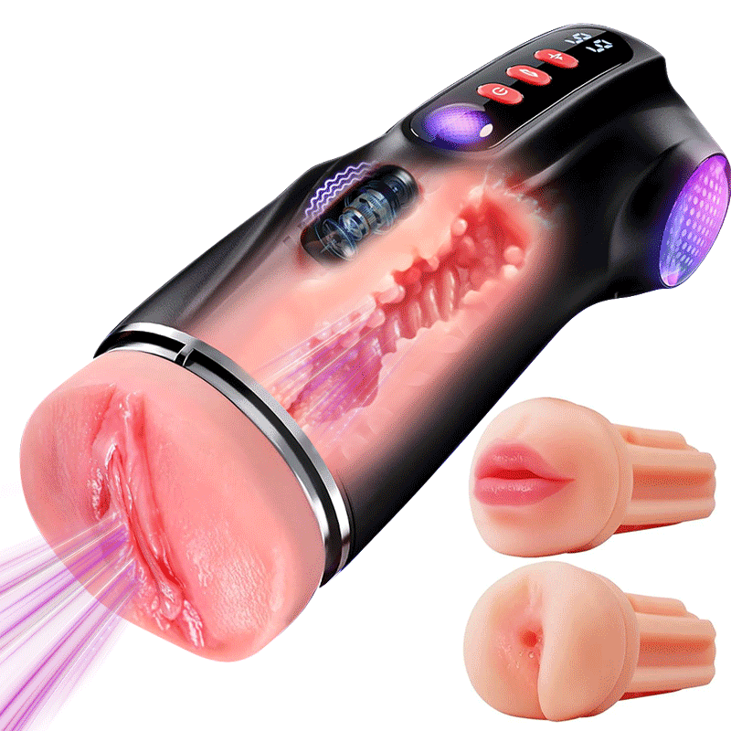 Daphne - 3 Hüllen Taschenmuschi Penis-Pumpe mit 9 Saug- & 9 Vibrationsmodi für männliche Mast