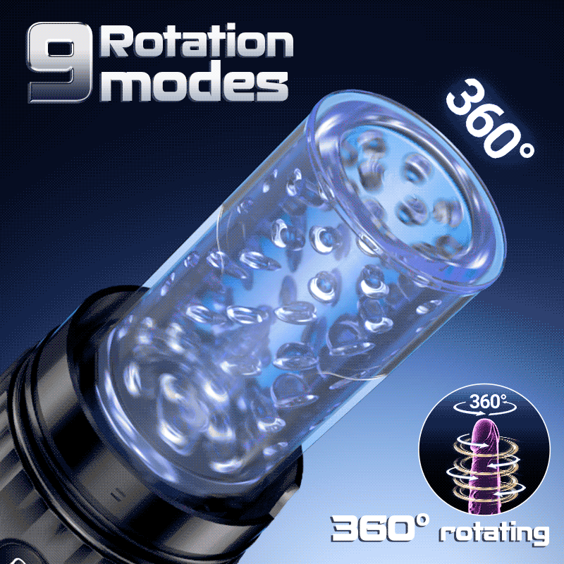 9 Rotating & 4 Suction & Licking Pocket Pussy One-Touch Boost Automatic Male Masturbator