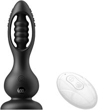 Load image into Gallery viewer, Kabelloser Vibrations Analplug Prostata Massager für Männer mit Fernbedienung 10 Vibrationsmodi Kugel Design IPX6 Wasserdicht Magnetisches Laden Medizinisches Silikon Leise Schwar