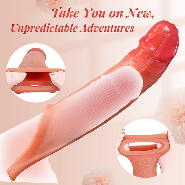 APP Vibrationsmodi Sex Spielzeug für Paare Frauen Extrem Realistisch Dildo Penis Sleeve für Vergrößerung und Zeit Verlängern