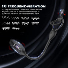 Load image into Gallery viewer, Paar teilen Analvibratoren mit Penisringe Prostata Massagegerät Fernbedienung Analkugel mit 10 Vibrationsmodi Butt Plug Stimulator Analplug Sexspielzeug für Männer Paare.
