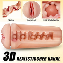 Load image into Gallery viewer, Elektrischer Masturbator mit 5 Saugmodi 10 Vibrationsmodi Sex Spielzeug für die Männer solo Masturbieren für Männer blowjob Männer Taschenmuschi 20cm lang realistische masturbatoren Vagina Pussy