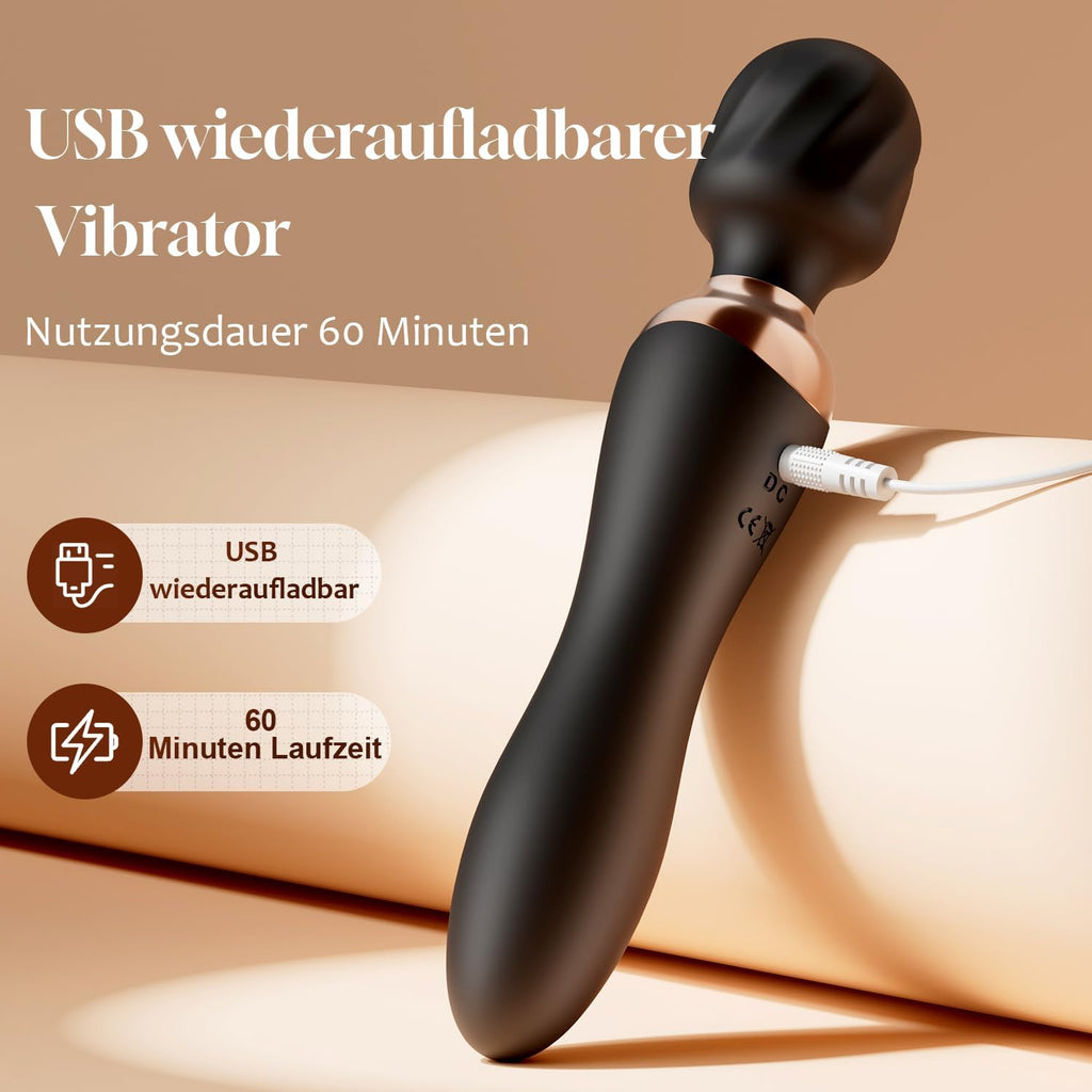 Cacuola Doppelkopf Vibrator, 360° Rotationskopf Vibratorensets für Frauen | Leise Sex Spielzeug für die Frau mit Stabiler Akkulaufzeit, G Punkt & Anal Dildo Sexspielzeug, Massagestab für Frauen Sex