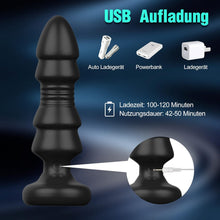 Load image into Gallery viewer, Anal Vibratoren Analvibrator, Buttplug mit 5 Teleskopmodi, Prostata Stimulator mit Fernsteuerung, Anal Butt Plug Dildo Vibrationen Sexspielzeug für Männer Frauen Paare (Dunkelschwarz)