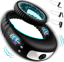 Load image into Gallery viewer, Dual Penisring Vibratoren mit starken Stimulation Dehnbar Cockring aus Silikon Penis Ringe für langes Spiel, Penis stimulator für Sex Männer und Paare