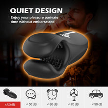 Load image into Gallery viewer, Zusammendrückbarer männlicher Masturbator-Penis-Vibrator-Trainer mit 10 Vibrationen 10 Beißmodi Silikon-Penismassagegerät Stroker, männlicher Vibrator verlängert die Ausdauer Sex Spielzeug