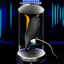 Load image into Gallery viewer, Elektrische Penis Trainer mit 5 Elektroschock-Modi und 10 Vibrationen Silikon Vibrator Masturbator Penis Stimulator Masturbieren Eichelstimulator Penistrainer Sex Spielzeug für Männer Paare