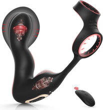 Load image into Gallery viewer, Analplug-Sexspielzeug für Männer mit automatischer Aufblasfunktion und 10 Vibrationsmodi, vibrierender Prostatamassager mit Penisring und Fernbedienung, 3-in-1-Sexspielzeug für Männer – Analdildo