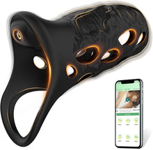 Load image into Gallery viewer, Penisring Vibratoren mit APP Fernbedienung,Penisring Vibratoren mit 10 Intensive Vibrationsmodi, Dehnbar Silikon Cockring,Sex Spielzeug für die Männer Elektrische Penis Trainer Vibrator