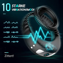 Load image into Gallery viewer, Dual Penisring Vibratoren mit starken Stimulation Dehnbar Cockring aus Silikon Penis Ringe für langes Spiel, Penis stimulator für Sex Männer und Paare