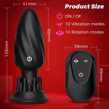 Load image into Gallery viewer, Analvibratoren für Man, Prostata Stimulation Männer Analplug Sex Spielzeug für die Männer mit 10 Vibrationen und 10 Rotationsmodi Fernbedienung Anal Plug Dildo für Paare Buttplug Sexspielzeug