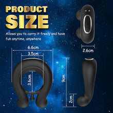 Load image into Gallery viewer, Vibrator mit APP-Steuerung Silikon Cockring für Penis/Hoden Stimulation, 3 IN 1 MULTIFUNKTIONALES DESIGN, 9 Vibrationsmodi, Wasserdichter Hodenringe Paarvibrator Sexspielzeug für Männer