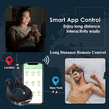 Load image into Gallery viewer, Vibrator mit APP-Steuerung Silikon Cockring für Penis/Hoden Stimulation, 3 IN 1 MULTIFUNKTIONALES DESIGN, 9 Vibrationsmodi, Wasserdichter Hodenringe Paarvibrator Sexspielzeug für Männer