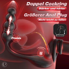 Load image into Gallery viewer, Anal Vibrator Prostata Stimulation Männer Analplug Sexspielzeug für die Männer Vibratorenset Anal plug Dildo mit Penisring Analvibratoren für Mann Buttplug mit 9 Vibration 9 Stoßmodi Sex Toys
