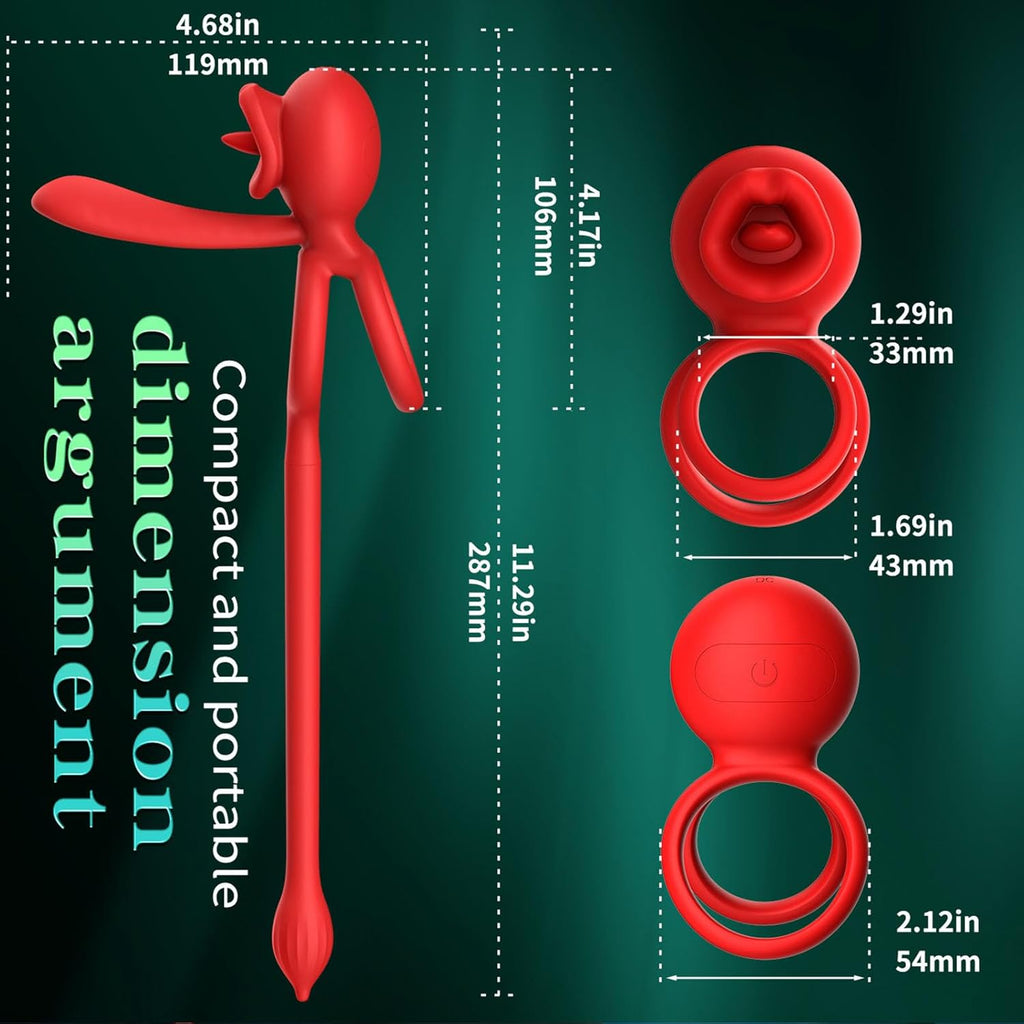 4 in1 Penisring Vibrator Prostata Stimulation APP Penisring Set Sex Spielzeug, Penis Vibrator Massagegerät mit 3 Vibrationsmodi Penis Hoden langanhaltende Erektion Sexspielzeug für Männer
