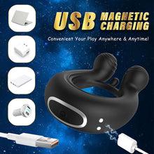 Load image into Gallery viewer, Vibrator mit APP-Steuerung Silikon Cockring für Penis/Hoden Stimulation, 3 IN 1 MULTIFUNKTIONALES DESIGN, 9 Vibrationsmodi, Wasserdichter Hodenringe Paarvibrator Sexspielzeug für Männer