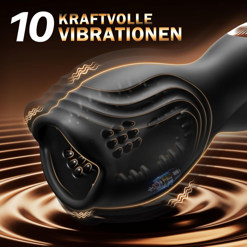 Penis Vibrator mit 10 360°-Rundum-Rotationen und 10 Vibrationen, Sex Spielzeug für die Männer Eichel Stimulation Masturbator Masturbieren für Männer Elektrisch