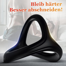 Load image into Gallery viewer, Mecofy Dreieckiger Penisringe, Premium Dehnbarer Silikon Penisring für Sex Männer, Pleasure Ring mit Hodensack-Ring Gürtel, Erotik Sexspielzeuge für Männer Paare, Schwarz