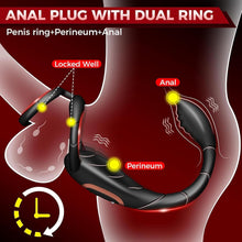 Load image into Gallery viewer, Vibrierender Penisring, Prostatamassagegerät, Analsexspielzeug, Analvibrator mit 9 Modi, Fernbedienung, vibrierender Analplug