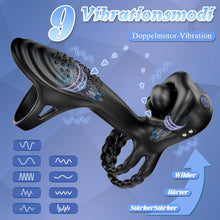 Load image into Gallery viewer, 4-in-1 Penis vibrationsring mit 9 Vibrationsmodi 360° Kopfschütteln und Leckzunge 3 Ring Bondage Cockringe für männer Silikon Erotische sexspielzeug Penisring Extrem Sex Spielzeug für die Paare