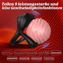 Load image into Gallery viewer, Dual Penisring Vibrator mit Klitoris Stimulator, Penisringe Sex Spielzeug für die Paare Extrem mit 9 Vibrationen, Sexspielzeug Vibratorensets für Paare Männer Cock Penis Ring Paarvibrator für Paare