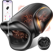 Load image into Gallery viewer, 4-in-1 Mouth-shaped Masturbating for Men, Soft Masturbator Oral Sex Glans Stimulator, Electric Sex Toy for Men, Solo Quiet Pocket Pussy Vibrator with 10 Vibrations &amp; App