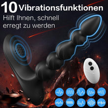 Load image into Gallery viewer, Analvibrator Analplug Vibratoren, Silikon Analkugeln mit 10 Vibrationmodi Buttplug Prostata Stimulator Sexspielzeug für Männer, Frauen, Paare