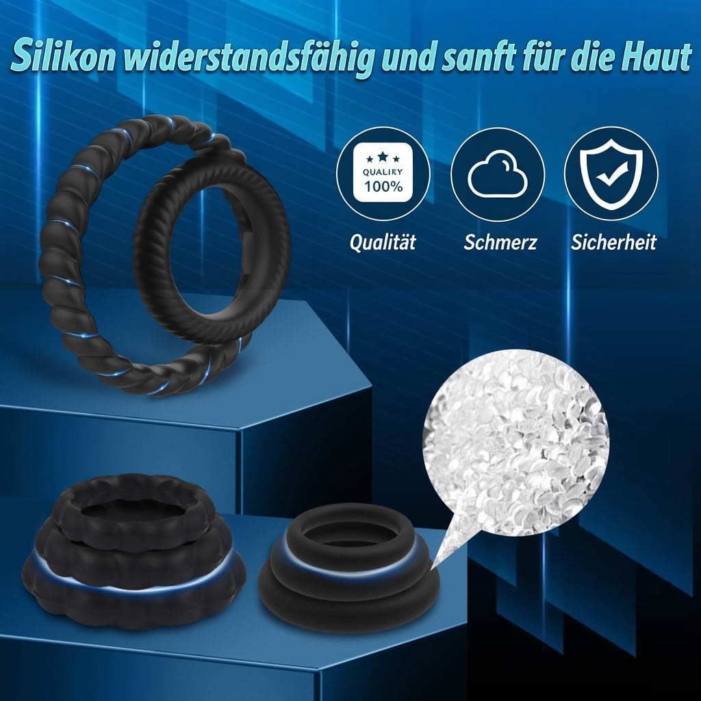 Penisring – 7-teiliges Set für Männer, Sexspielzeug für Männer und Paare, Penisringe, Sexspielzeug für Paare, Sexspielzeug für Erwachsene, Sexspielzeug für Paare, Lust, Sexspiele für Erwachsene und Paare, härter und stärker