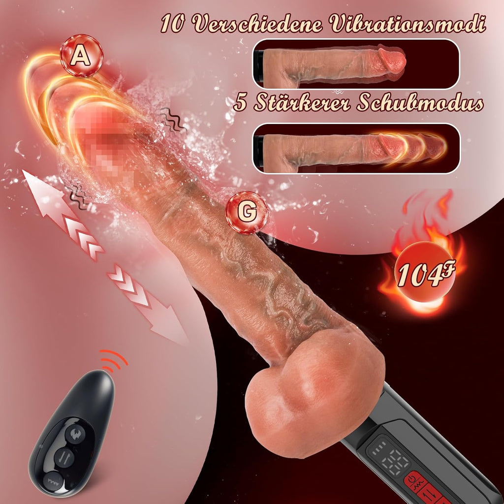 Dildo mit 5 Stoßfunktion & 10 Vibration für Frauen, Vibrator Sex Spielzeug für Paare, Sex Spielzeug für die Frau Männer, Vibratorensets für Frauen Männer, Dildos Sexmaschine Maschinen & Geräte