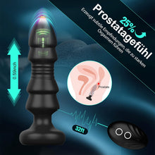 Load image into Gallery viewer, Anal Vibratoren Analvibrator, Buttplug mit 5 Teleskopmodi, Prostata Stimulator mit Fernsteuerung, Anal Butt Plug Dildo Vibrationen Sexspielzeug für Männer Frauen Paare (Dunkelschwarz)
