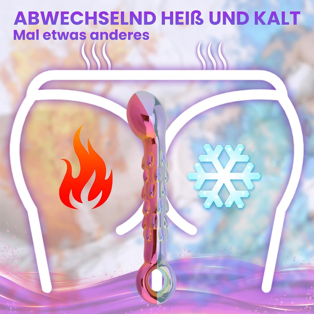 Analspielzeug Glas Dildo Analplugs Prostata Massage Funktion mit Handzugring, Prostata-Stimulation Sexspielzeug für Männer, Frauen Paare, ideal für Anfänger