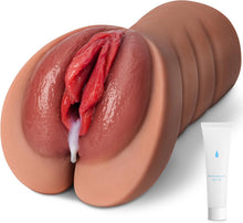 Load image into Gallery viewer, Realistischer Masturbator Taschenmuschi Silikon Masturbieren Sex Spielzeug mit 6D Klitoris Doppelkanal Masturbator Groß für Mann 2 in 1 Anal Erotik Sexspielzeug für die Männer solo