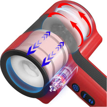 Load image into Gallery viewer, Masturbieren für Männer Elektrisch, Doppelhülle mit Stoß Rotation Vibration Sex Spielzeug für die Männer, Blowjob Taschenmuschi Sexmaschine Masturbator Realistisch