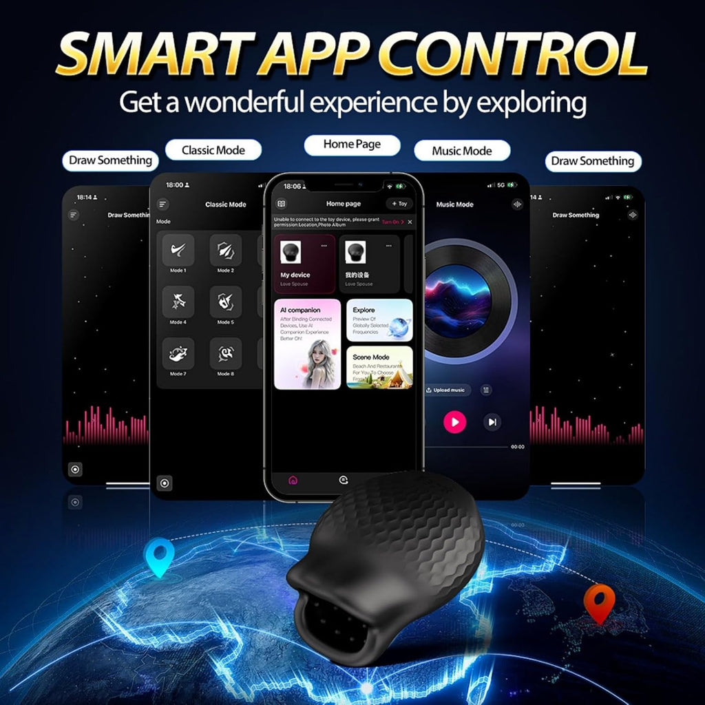 Mundförmig Masturbieren für Männer Solo Penis Trainer Vibrator Eichel Stimulation Taschenmuschi mit 10 Vibrations & APP Elektrische Cup-Masturbatoren Vibratorensets für Männer Sexspielzeug