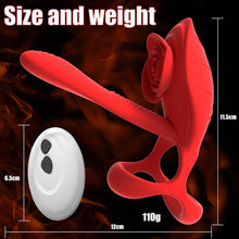 Load image into Gallery viewer, Buntune Vibrierender Cockring Sexspielzeug für die Männer Paare Silikon Penisring Vibratoren mit Klitoris Stimulator und 10 Vibrationsmodi Fernbedienung Paarvibrator Penis Ring