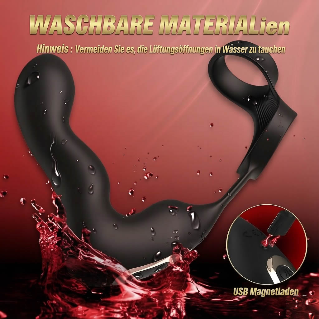 Analplug-Sexspielzeug für Männer mit automatischer Aufblasfunktion und 10 Vibrationsmodi, vibrierender Prostatamassager mit Penisring und Fernbedienung, 3-in-1-Sexspielzeug für Männer – Analdildo