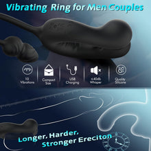 Load image into Gallery viewer, Männlicher Prostata Stimulator Massagegeräte Analvibratoren mit Penisring Analplug für Männer APP Steuerung Analplug 10 Vibrationen und 10 Swing modi Dehnbar Silikon Penisringe Sexspielzeug