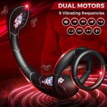 Load image into Gallery viewer, Vibrierender Penisring, Prostatamassagegerät, Analsexspielzeug, Analvibrator mit 9 Modi, Fernbedienung, vibrierender Analplug