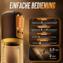 Load image into Gallery viewer, Elektrische Penispumpe Masturbator Sex Spielzeug für die Männer - Vakuumpumpe mit 5 Starken Saugmodi Penies Pump mit 6 Penisringe &amp; 3 Silikonhülsen Erotisches Sexspielzeug für Männer Penisvergrößerung