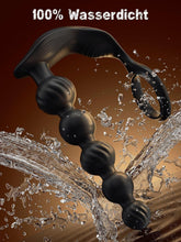 Load image into Gallery viewer, Sex Spielzeug für die Männer, Anal Plug Prostata Massagegerät Buttplug Penisring mit 10 Vibrierenden Modi, Prostata Stimulation mit 5 Analperlen, Wasserdichtes Sex Toyset für die Paare