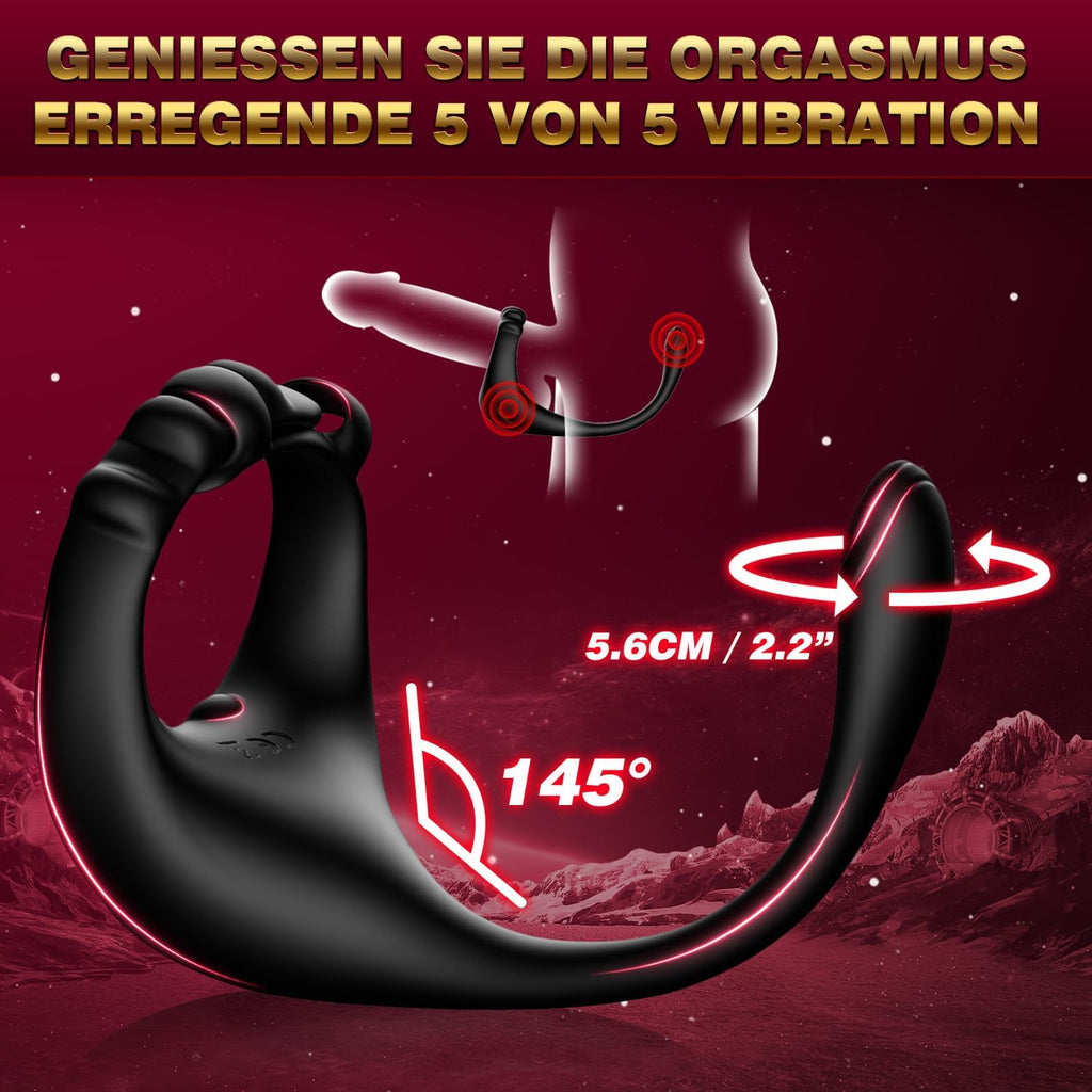 Prostata Stimulation Männer Analvibratoren für Mann - Analplug# für Männe Anal Vibrator mit Einstellbar Penisring, Sex Spielzeug für die Männer Vibratorensets Anal Dildo Plug Sex Toys mit 10 Modi