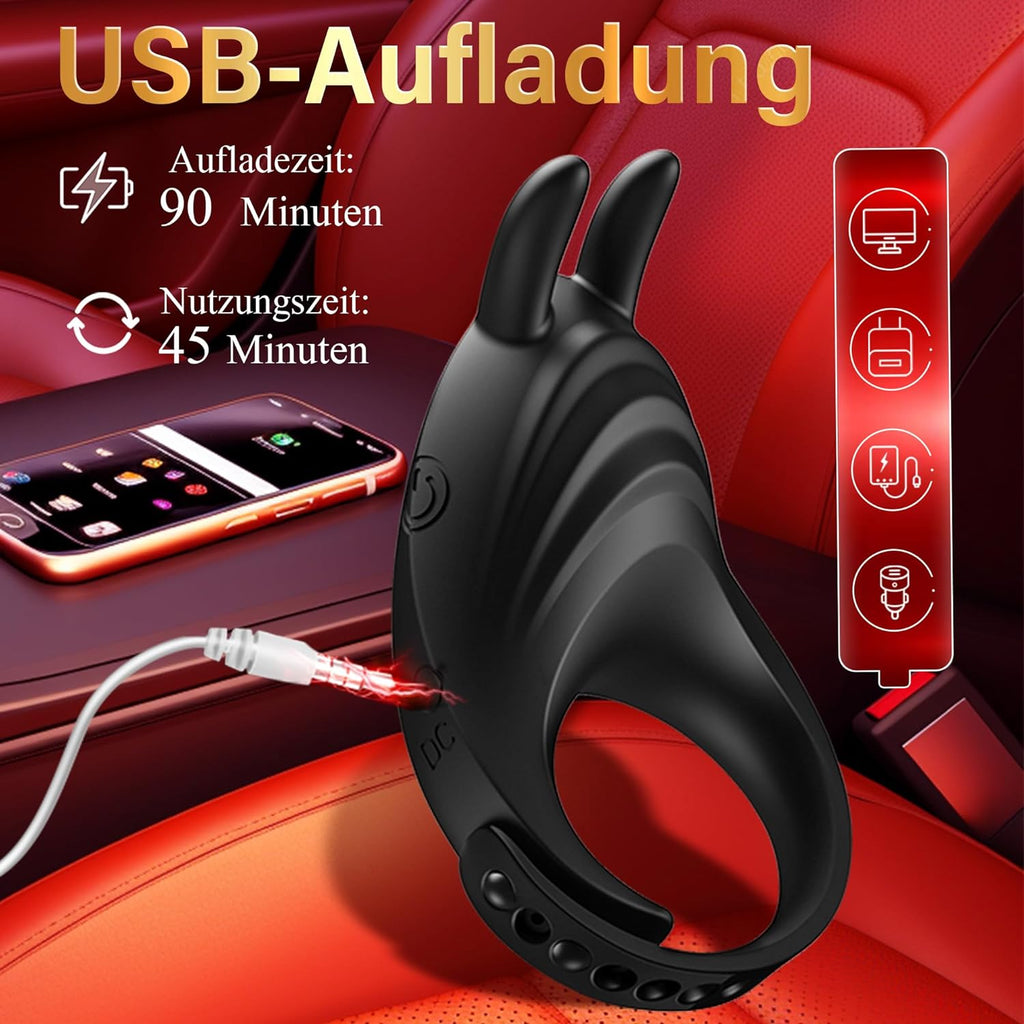 Sex Spielzeug für die Männer Penisring mit Einstellbare Größe, Cockring Vibration Sex Spielzeug für Paare mit Rabbit Vibrator für Klitoris, Erotik Sexspielzeug Penis Ring Sex 7 Vibrationsmodi Sex Toys